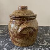 Vintage pyrite stoneware lid pot