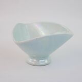 Small bowl or empty pocket in iridescent sky blue ceramic Vallauris circa 1950