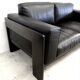 Bastiano by Afra and Tobia Scarpa edition Knoll 60s black leather sofa