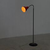 Belgian red lacquered floor lamp
