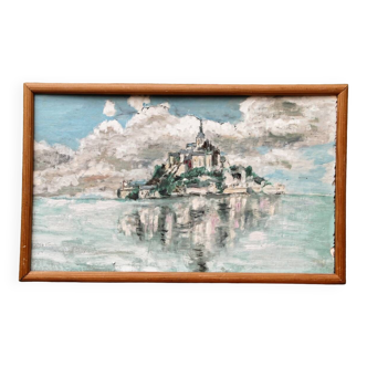 Huile sur panneau, Mont Saint Michel