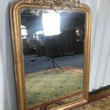 Louis Philippe's era mirror with a gold leaf pediment