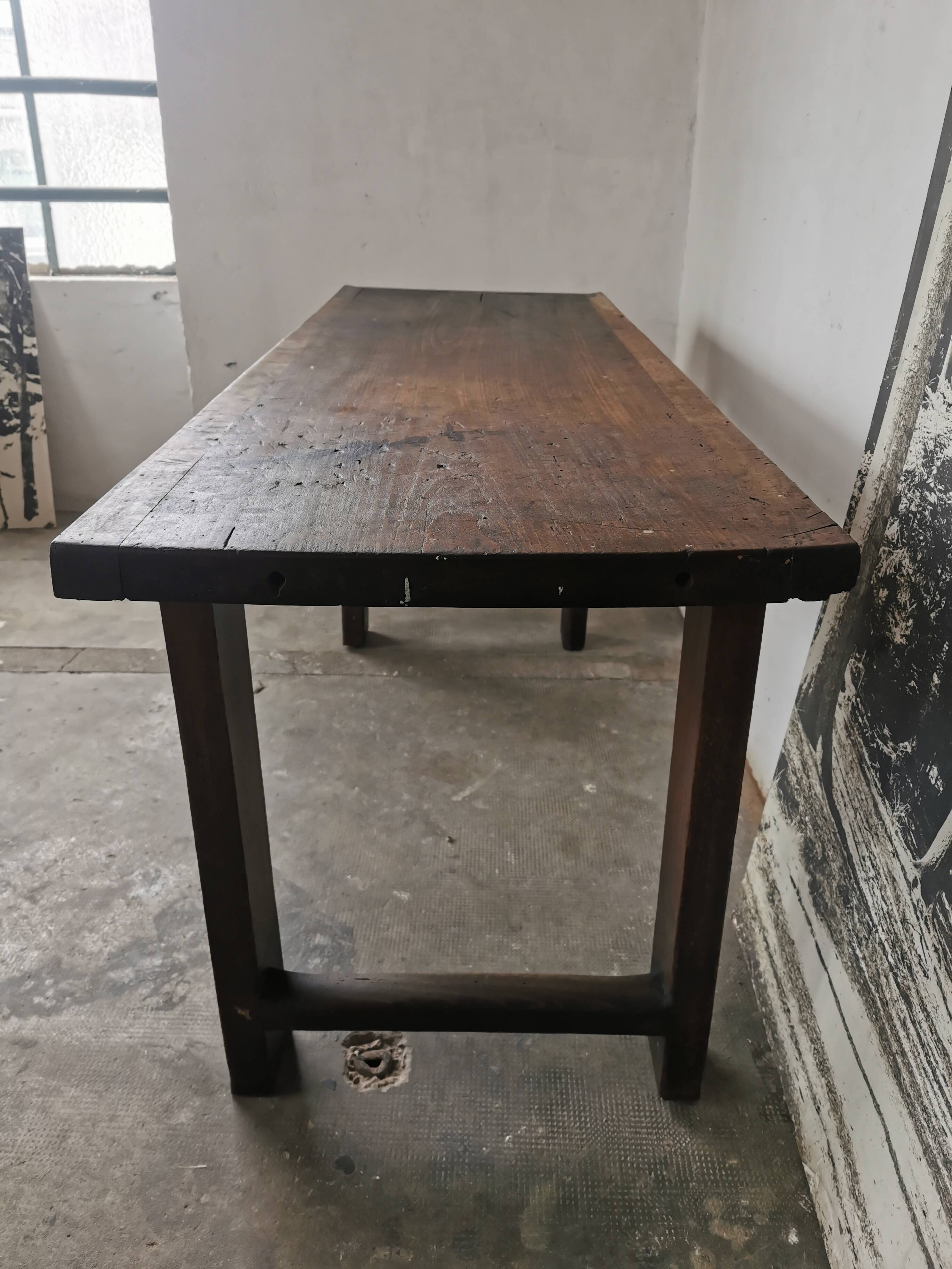 Workbench, brutalist console, solid wood