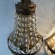Pair of hot air balloon wall lamps with crystal and brass grapevines