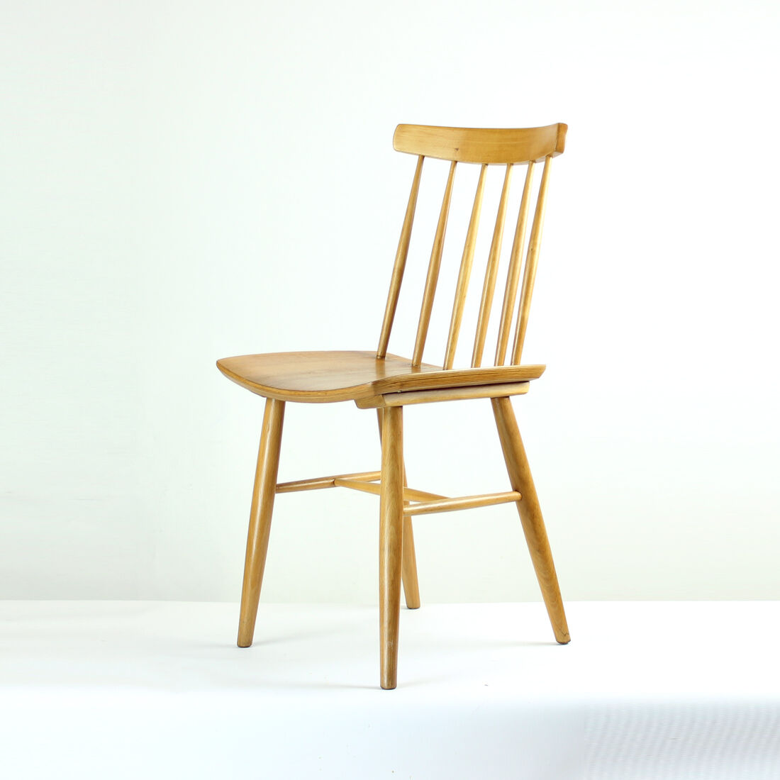 Mid Century Oak Chair Produced In 1975