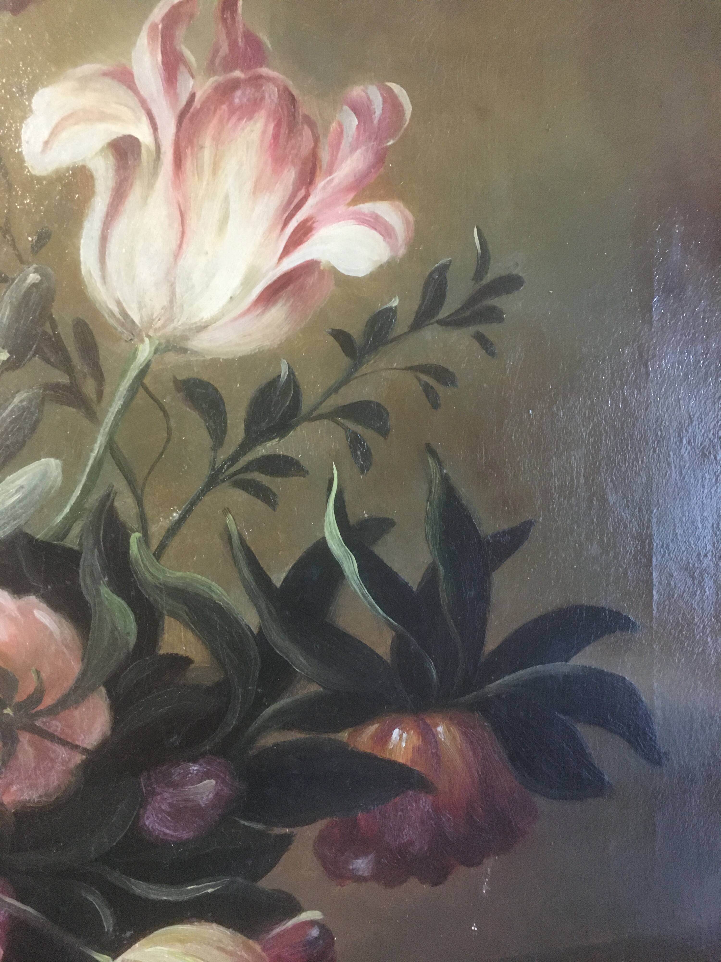 Flower bouquet composition on canvas 91x71.