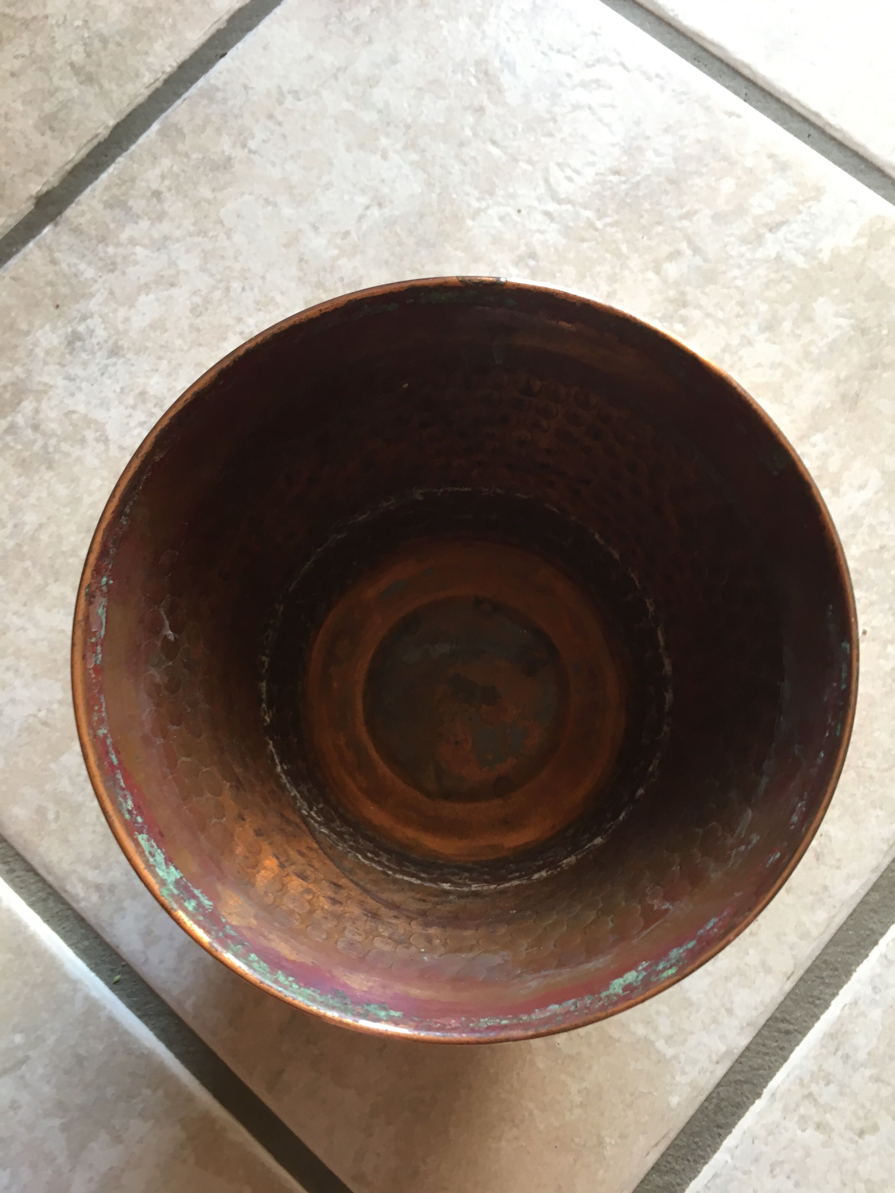 Hammered copper pot cover