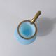 antique blue opaline and gilded brass vase Murano Italy