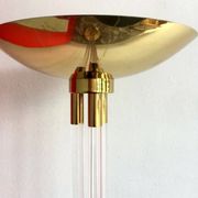Acrylic and Brass Floor Lamp, Italy, 1970s