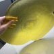Grand plat jaune transparent Vintage