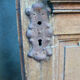 Oak entrance door at double chassis opening