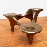 Vintage German brutalist metal candlestick by Harjes.