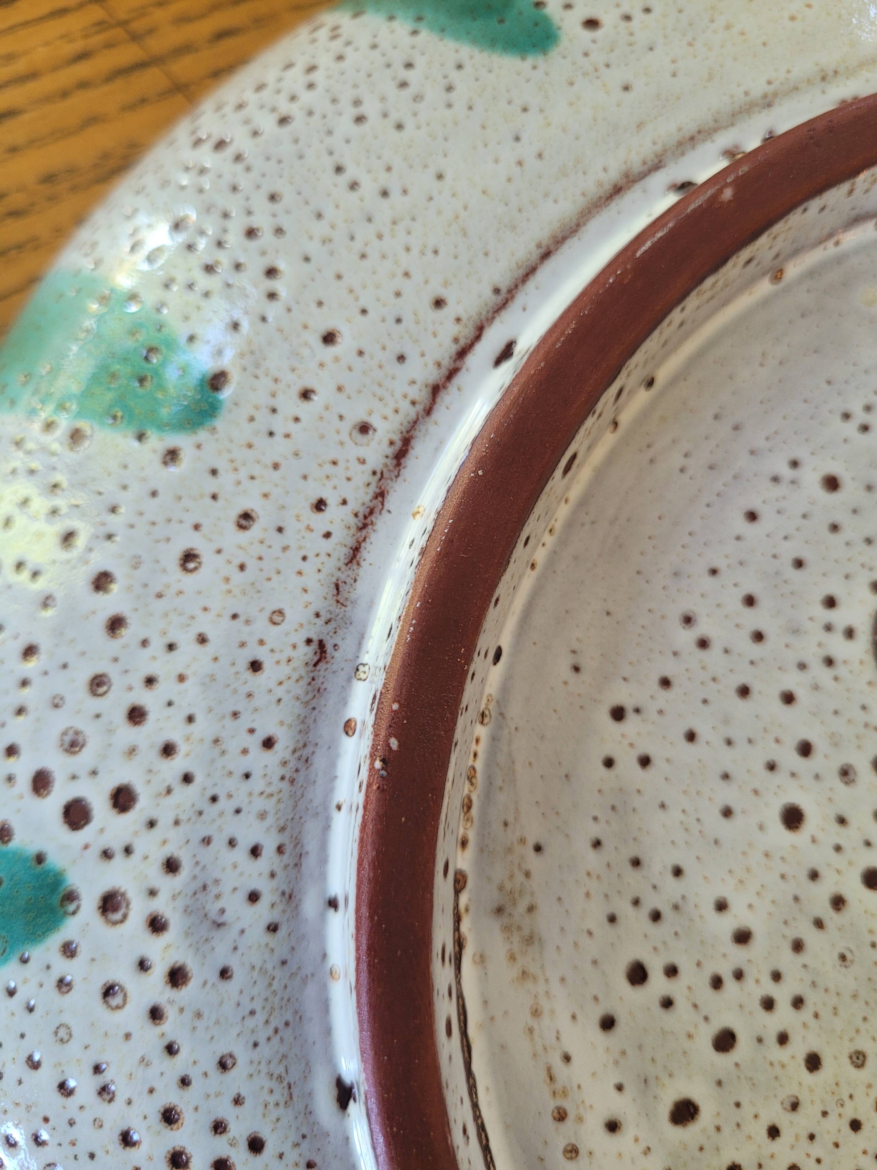 Large "Thistle" ceramic plate from Vallauris