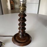 Wooden table lamp from the 70s
