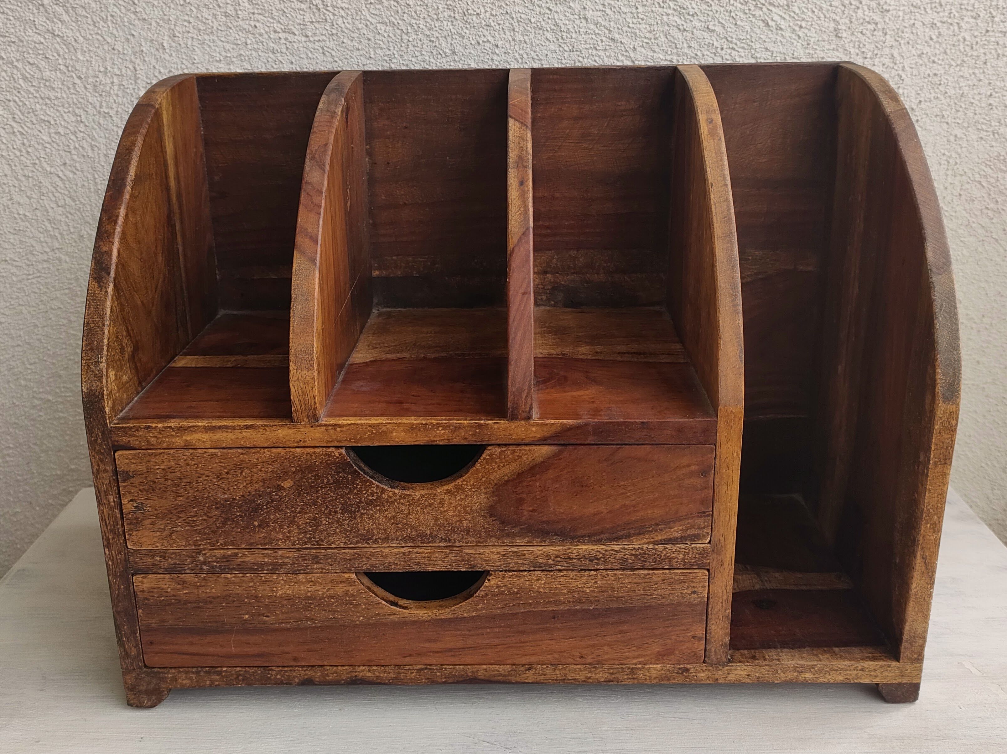 Mango wood office organizer