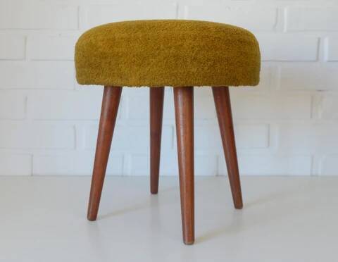 Vintage Space Age Stool: Mid Century Ottoman, Yugoslavia 1960s