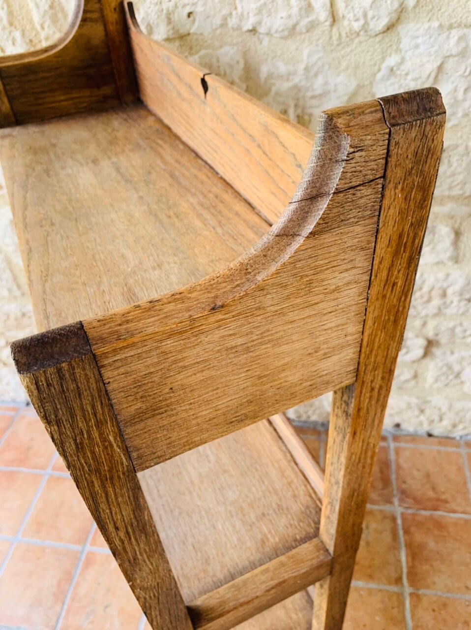 French farm 3-level shelf, circa 1940's