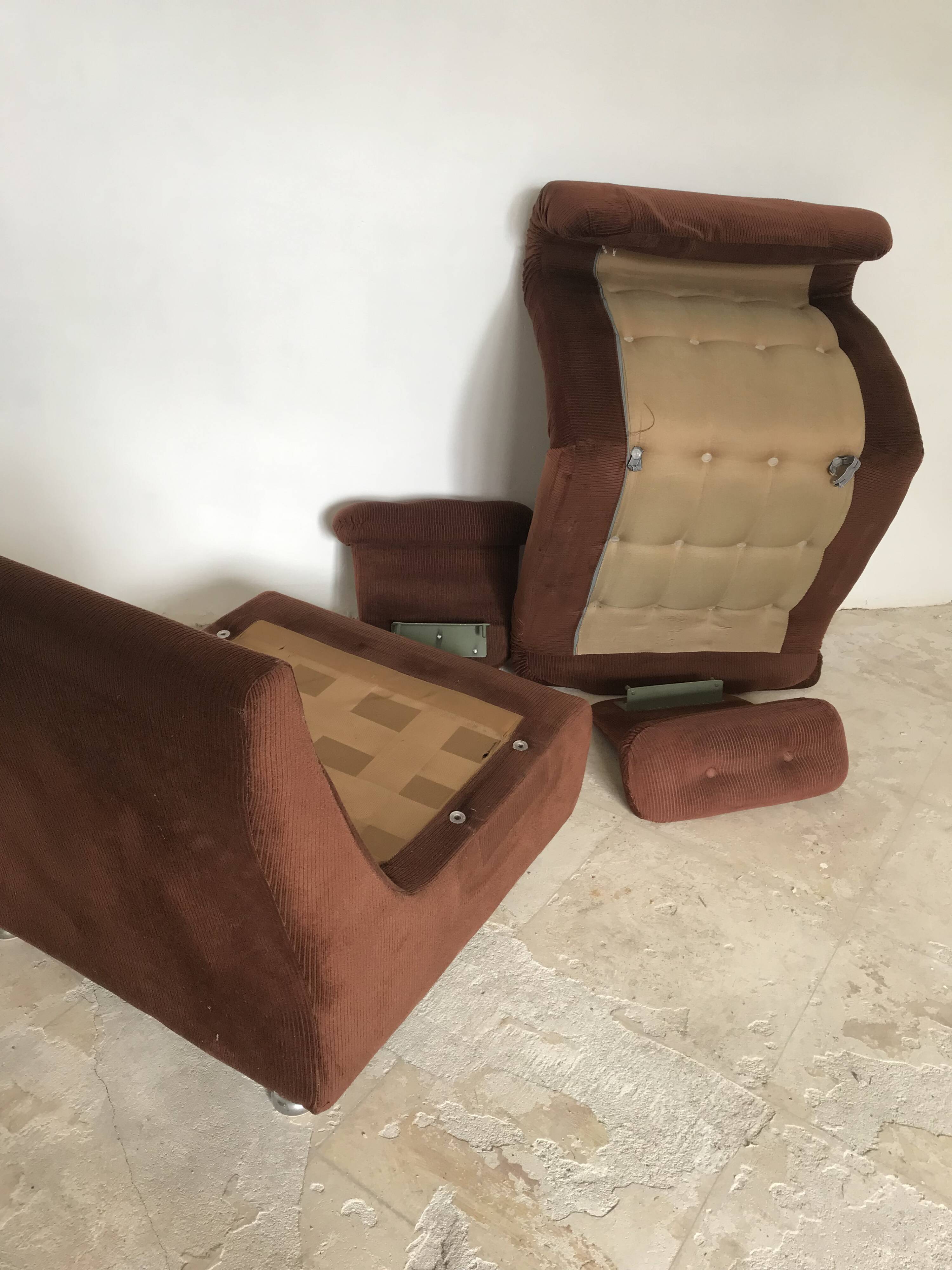 Vintage corduroy armchair 1970s