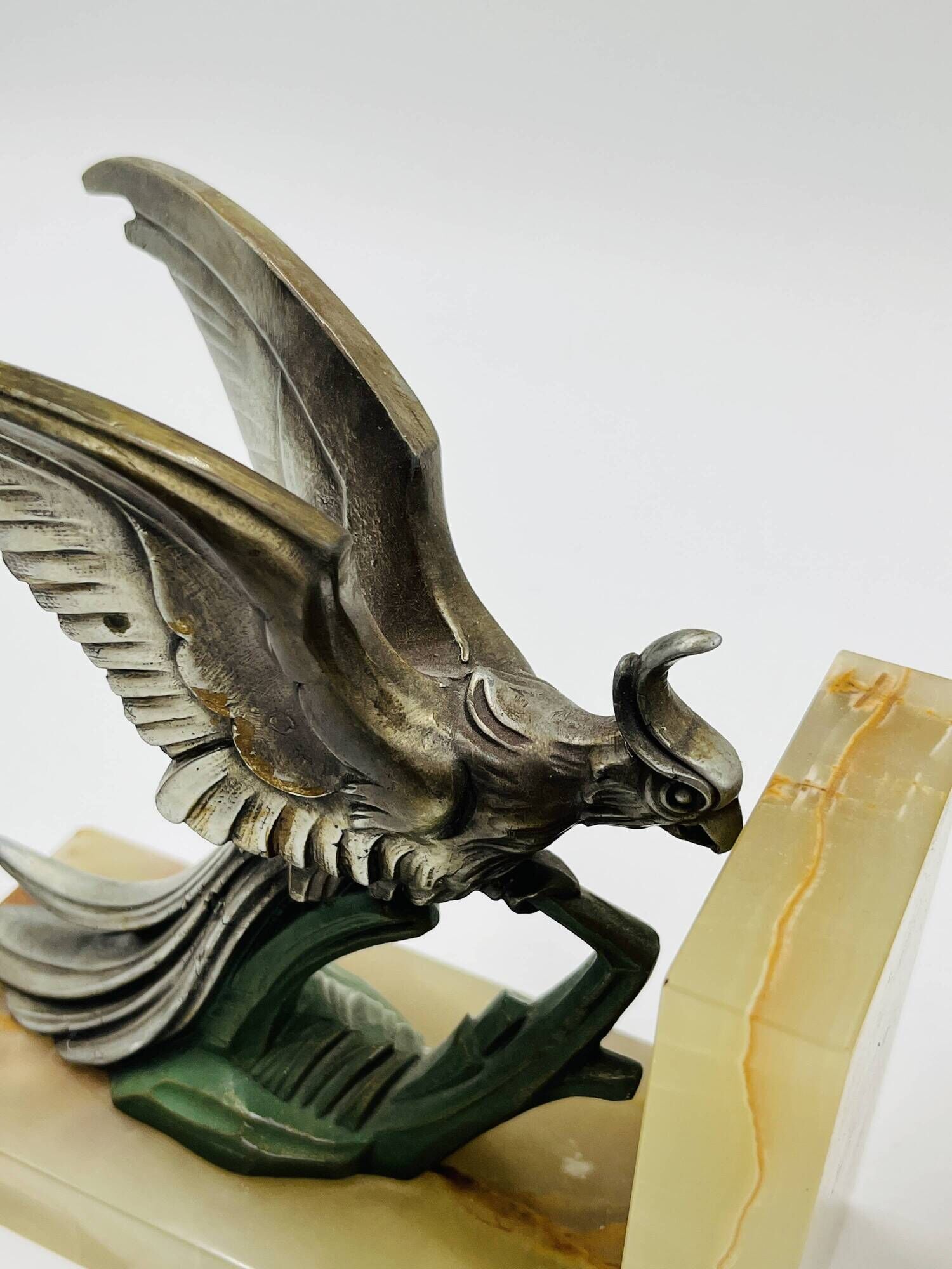 Art Deco Paradise Bird Bookends in Onyx