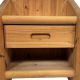 Vintage set of two pine wood bedside tables