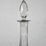 Carafe ancienne en cristal gravé frise feuilles de lauriers