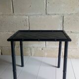 Table d'appoint bois et bambou noire