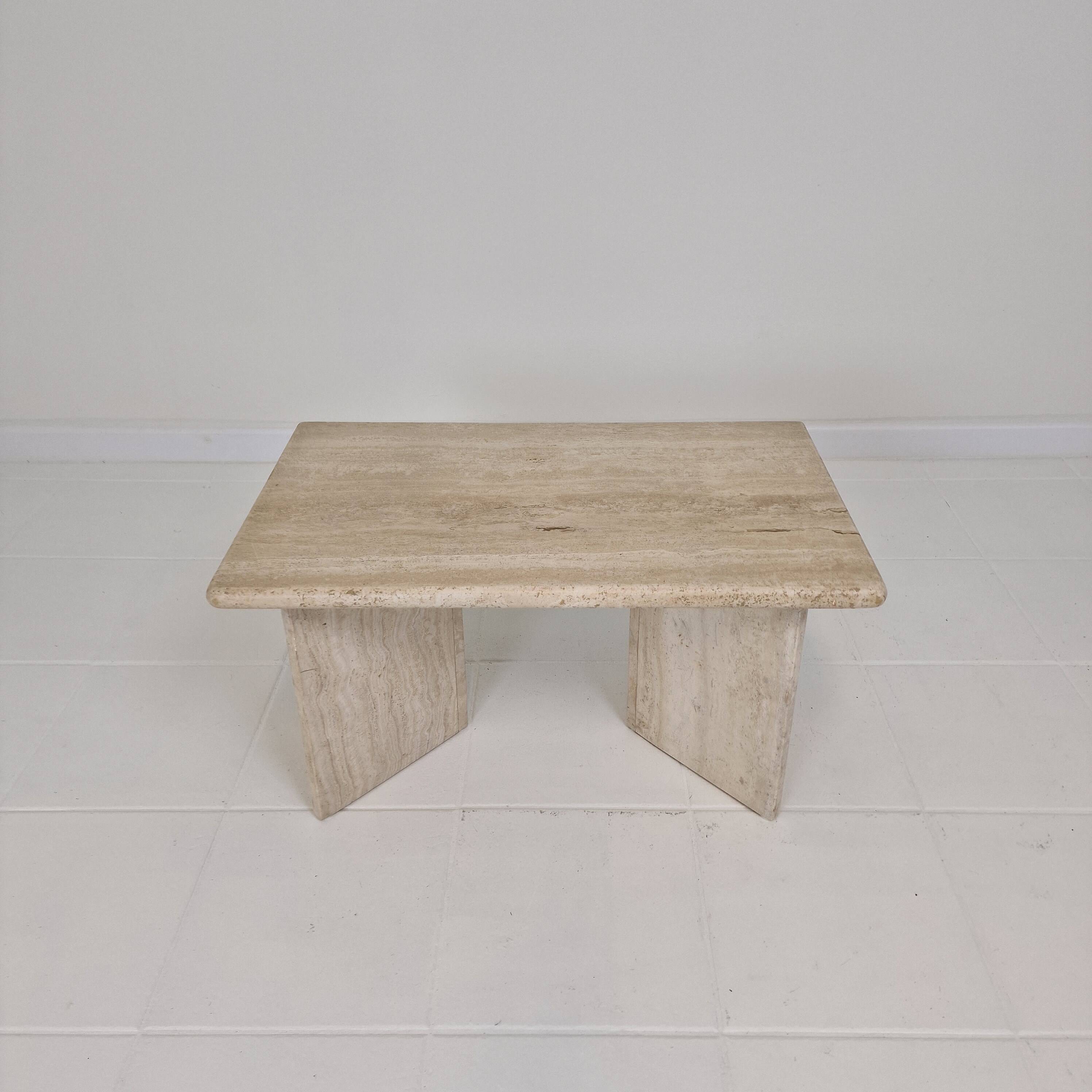 Rectangle Travertine Coffee or Side Table, Italy 1980s