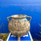 vintage cement gardener cauldron or pot