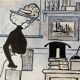 Paire de dessins humoristiques anciens Presse signés Dandurand et Berly