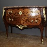 Louis XV style commode in marquetry from around 1930.