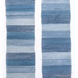 Scandinavian hand woven rag rugs - a pair of gallery rugs.
