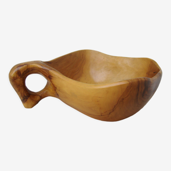Olive wood fruit cup Marked Jean paul Brain Vallauris