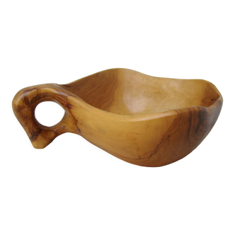 Olive wood fruit cup Marked Jean paul Brain Vallauris