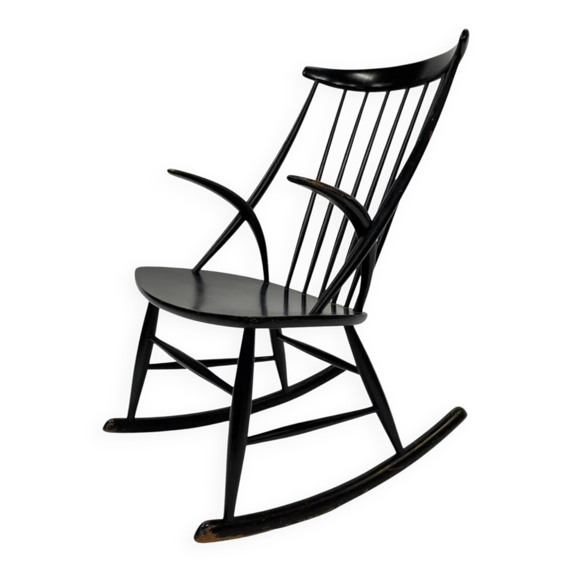 Fauteuil à bascule vintage Illum Wikkelso design danois