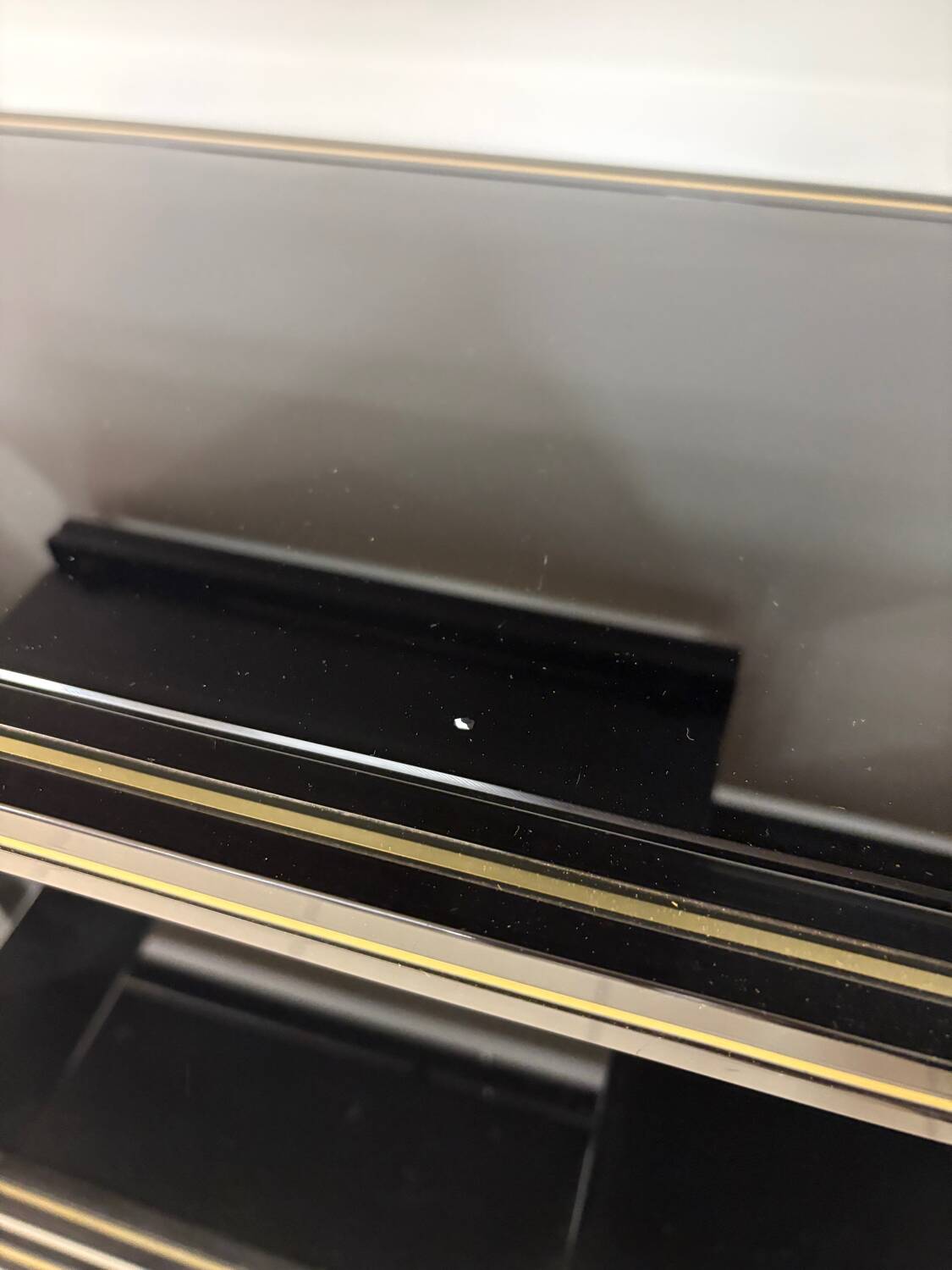 Pierre Vandel Paris shelf, black and gold, 1970s, France