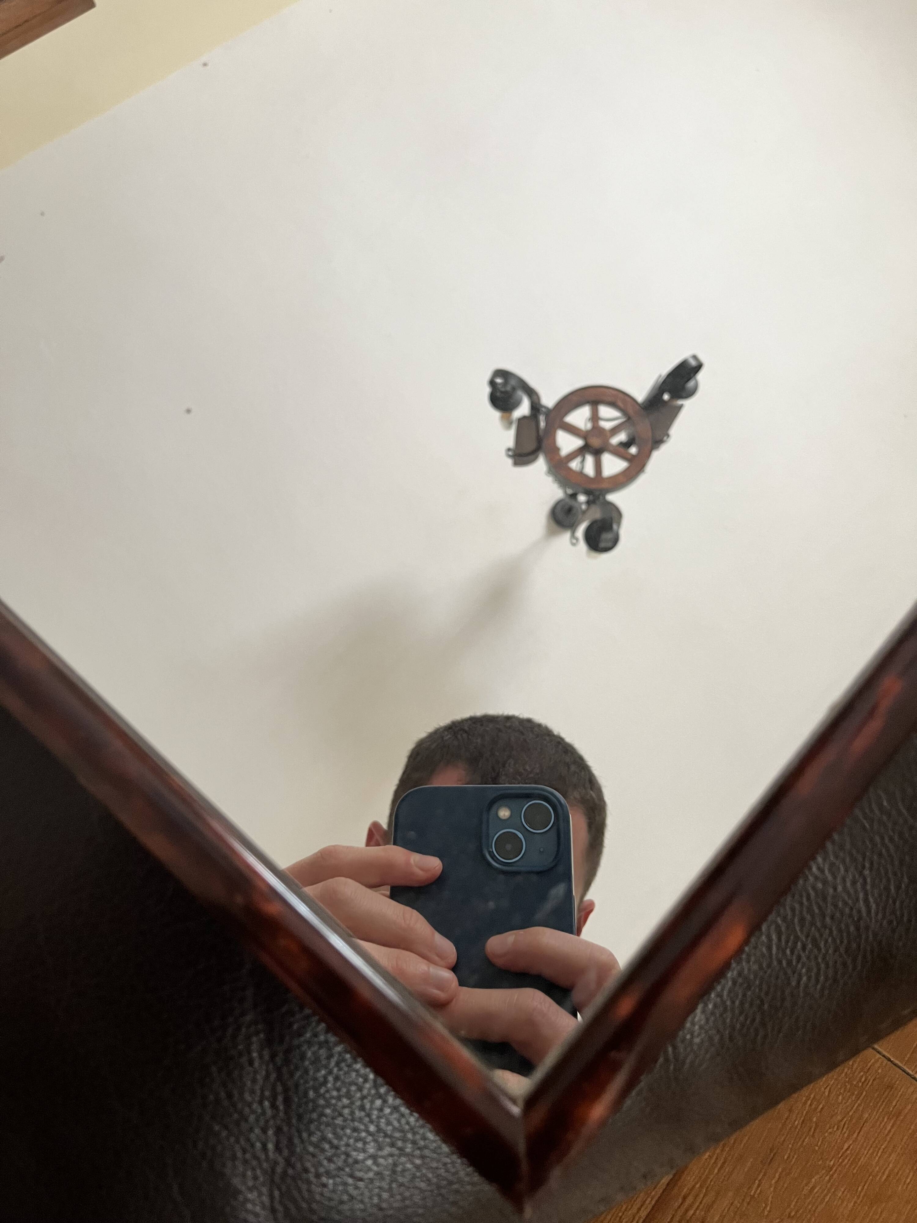 French rectangular mirror in faux tortoiseshell.