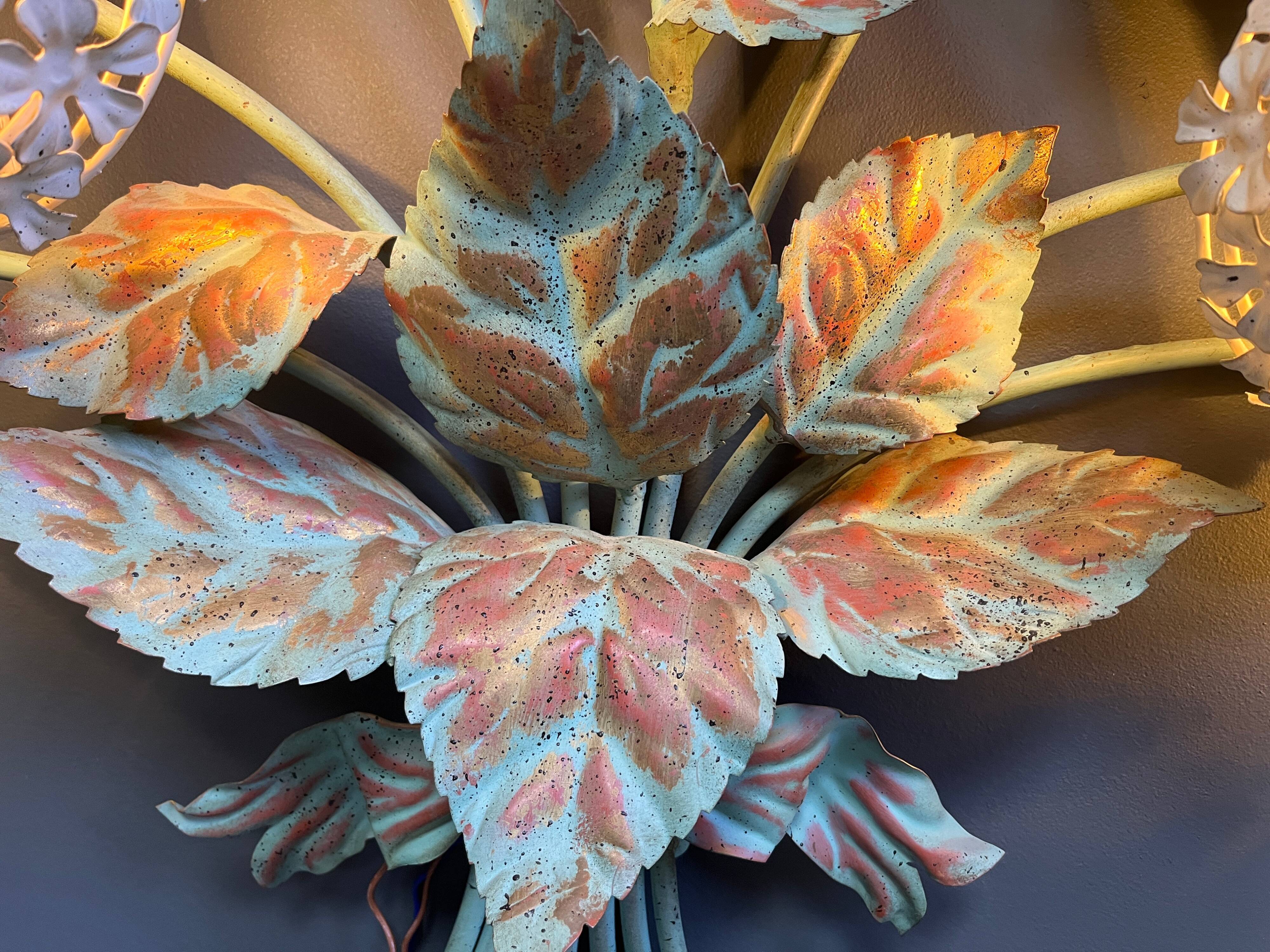 Vintage floral wall lamp by Hans Kögl, 1970s