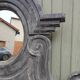 Wooden bull's-eye mirror