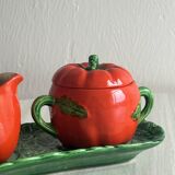 Vintage Ceramic Gravy Boat and Condiment Canister Set