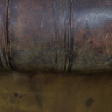 Antique brown leather chesterfield sofa, 1920s