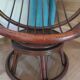 Vintage set of 2 swivel chairs in bamboo and rattan - Papasan shape