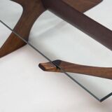 Örebro Glas ‘Condor’ walnut & glass coffee table by Fredrik Schriever-Abeln