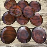 11 Salins Panama brushed oval dessert plates