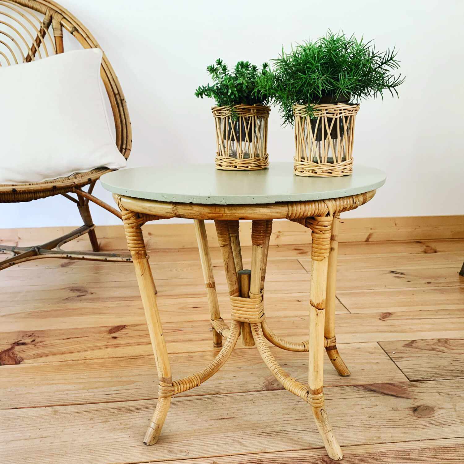 Table basse en rotin