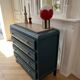 Vintage chest of drawers - 1950s - marble - midnight blue