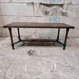 Vintage table basse fer forge et ardoise