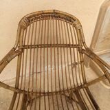 Pair of vintage rattan armchairs