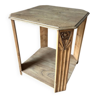 Art Deco carved wood side table