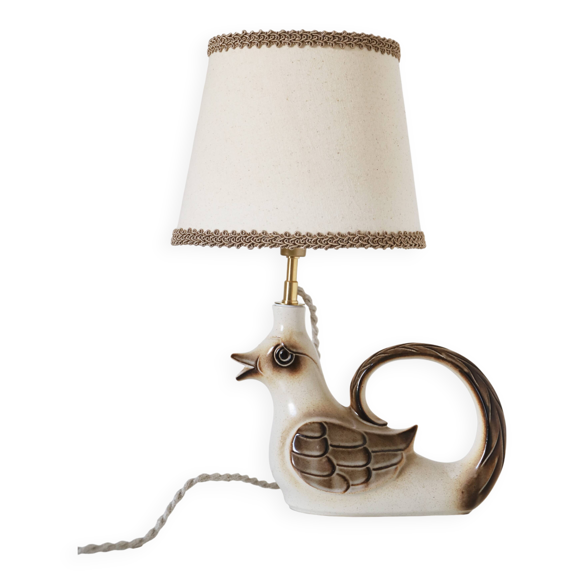 Table lamp, ceramic base "bird" 50s