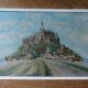 Oil painting on cardboard, Mont Saint Michel 1940s